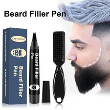 Beard Filler Pen Kit Waterproof Sweatproof Pencil with Brush Men Facial Hair Car picture