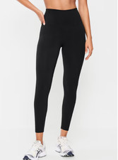Old Navy Women's High-Waisted PowerChill 7/8 Cotton Leggings (Black) picture