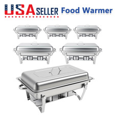 1/2/4/6 Pack Food Warmer Buffet Set 9L/8QT Stainless Steel Chafing Dish with Lid picture
