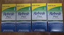 Fall Sale  4 Lot Refresh Plus Lubricant Eye Drops  100 Vials Each picture