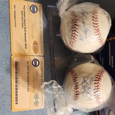 Steiner Auth Signed Baseballs Dustin Pedroia & Koji Uehara w/ Acrylic Case picture