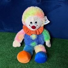 Vintage Tony Toy Clown Plush Multicolor Fuzzy Stuffed Animal Original Hangtag picture