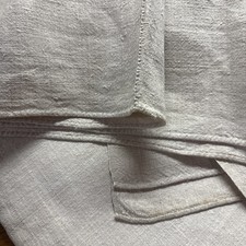 Antique 19thC Homespun Linen Sheet Hand-Stitch Center Seam 2x35