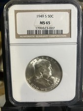 1949 S Silver Franklin Half Dollar picture