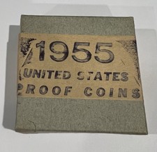 1955 US Proof Set Original Box Vintage Sealed US Mint Silver 5 Coin Flat Pack⁠ picture