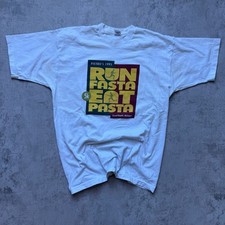Vintage Pietro'S 1995 Run Fasta Eat Pasta 5K T-Shirt picture