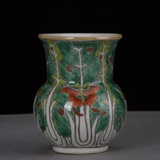 Chinese Qing Qianlong Famille Rose Porcelain Cabbage Pattern Pot 4.0 inch picture