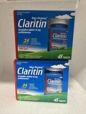 2x Claritin 24 Hour Allergy 10mg Tablets 45 Count Each 90 Total Exp 02/27 picture