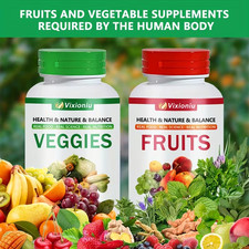 180 Capsules, Fruits & Veggies Supplements - 90 Fruits & 90 Vegatables Capsules picture
