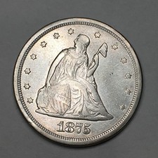 1875-S Twenty 20 Cent Piece Seated Liberty VF Detail - Whizzed picture
