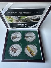 2013 Republic of Congo Magnificent Reptiles 4-Coin 0.999 Silver Proof COA picture