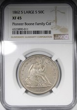 1862-S Seated Liberty Half Dollar NGC XF45 Circulated Civil War Date 50C picture