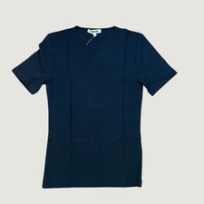 Madewell Womens Dark Navy Micro Ribbed Crewneck Slim Tee Small New Soft picture