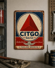 Vintage Look Citgo Oil Gas Sign - 10x14 PVC with Holes for Hanging picture