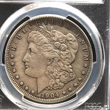 1904 s Morgan Silver Dollar $1  PGCS VF 35 - Tough date -Nice circulated coin picture