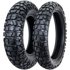 Tusk Waypoint Adventure Tire Set 130/80-18 (66P)/180/80-14(78P) for Yamaha TW200 picture