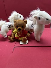 Medieval Times 2 White Horses And One Beanie Bear picture