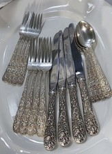 S Kirk & Son + Kirk Stieff Sterling Silver Repousse Flatware Set - Service for 4 picture