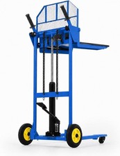 Hydraulic Material Lift 450lbs Winch Stacker Pallet Dolly 36