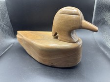 Amos LaClair Hand Carved Black Walnut Duck Decoy Queen Anne MD Vintage picture