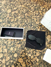 PRADA SPR 17W Rectangle Sunglasses Black/Black Plastic Tinted 49-20 145 picture