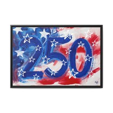America 250 Years, American Flag Abstract, Framed Canvas Art by Cyndy Johnson picture