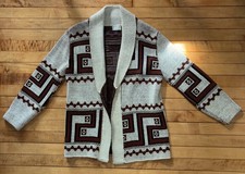Authentic 1960s Cardigan Aztec Acrylic Cowichan Sweater picture