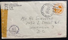 1945 Usa Army Post Office Neil Sullivan Correspondent Cover To Washington DC picture