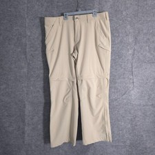 Ascend Convertible Pants Men Brown Outdoor Hiking Pocket Nylon Stretch Roll Up picture