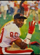 Jerry Rice S.F. 49ers Art Card Print PZ Signed /30 picture