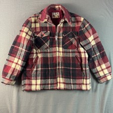 Vintage 1970s Woolrich Plaid Hunting Wool Full Zip Jacket USA Made Large picture