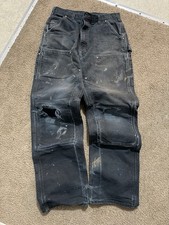 Black Carhartt Double Knee Sized 34-34 Vintage USA Made picture