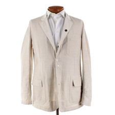 Belvest NWD Cotton Blend Reversible Sport Coat / Jacket Size 52R (42R US) Beige picture