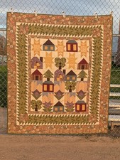 Thimbleberries Village Patchwork Quilt 77 x 67 | Houses Stars Tulips Cottage picture