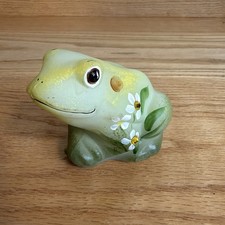 FENTON  Frog Satin Glass  Green Floral  Signed Riley Hand painted Crystal picture