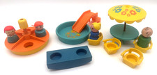 Vintage 1972 Little People Play Family Outsid Set #726 All-wood Figures + extras picture