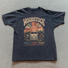 Woodstock Peace Love Music Hippie Festival Vintage T-Shirt picture