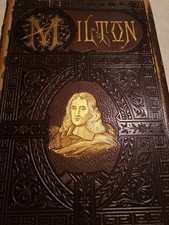 The Poetical Works Of John Milton Vol. 1 1879 w Memoir Mongomery Tooled Leather picture