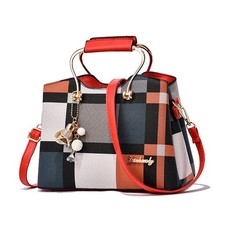 Checkered Design Women's Bag - Satchel Portable Shoulder Crossbody Handbag picture