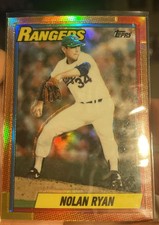 1999 Topps Reprints CHROME FINEST REFRACTOR #23 Nolan Ryan 1990 RARE PARALLEL picture