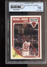 1989-90 Michael Jordan Fleer #21 Gem Mint 10 Chicago Bulls GOAT MVP HOF picture
