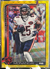 Topps 2025 Topps Chrome Rookies Kyle Monangai RC #382 Yellow Wave /275 Bears picture