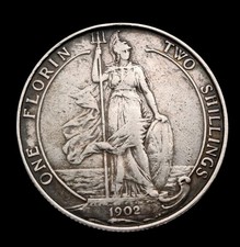 1902 King Edward VII One Florin Two Schillings Silver Coin GB UK picture
