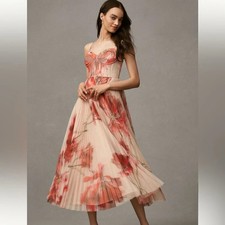 New, Hutch Brianna Sleeveless Bustier Pleated Tulle Maxi Dress Sz M #MD2338 picture