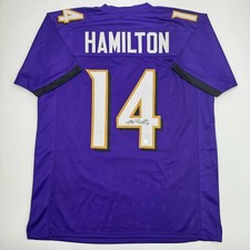Autographed/Signed Kyle Hamilton Baltimore Purple Football Jersey BAS COA picture
