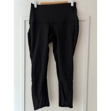 Lululemon Black RevealKnit High Rise Perforated Mesh Crop Leggings Womens Size 6 picture