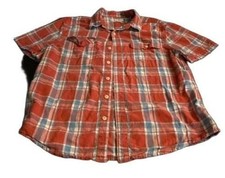 Lucky Brand Plaid Button Down Shirt Size M Red Blue Short Sleeve picture