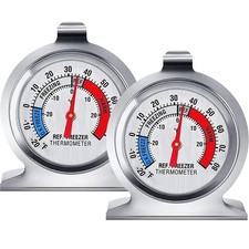 2 Pack Refrigerator Freezer Thermometer Large Dial Analog Thermometer picture