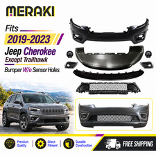 For 2019-2023 Jeep Cherokee New Complete Front Bumper Cover Kit with Fog Lights picture