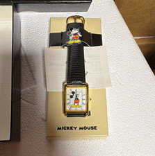 The Disney Store Mickey Mouse Wristwatch w/ Box, Black Strap Disney picture